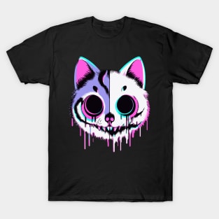 Trippy cat head glitch T-Shirt